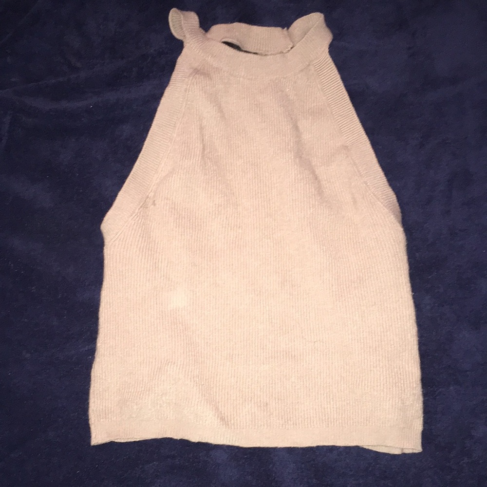 brown shirt  , no sleeve, soft material, stretchy ,